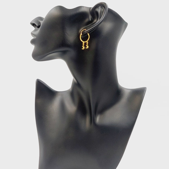 21K حلق ذبلة-مجوهرات الشيخ سعيد-Saeed Jewelry 