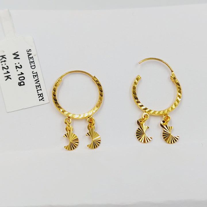 21K حلق ذبلة-مجوهرات الشيخ سعيد-Saeed Jewelry 