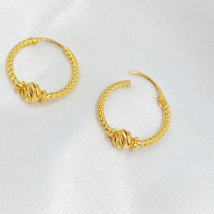 21K حلق ذبلة-مجوهرات الشيخ سعيد-Saeed Jewelry 