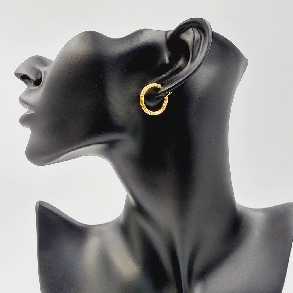 21K حلق ذبلة-مجوهرات الشيخ سعيد-Saeed Jewelry 