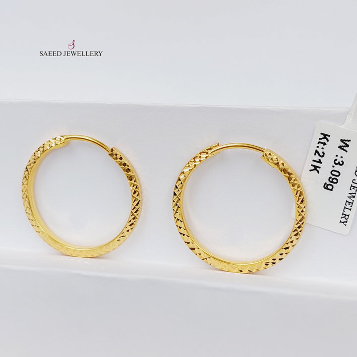 21K Gold Hoop Earrings by Saeed Jewelry - Image 3