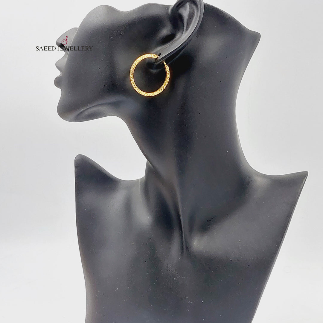 21K Gold Hoop Earrings by Saeed Jewelry - Image 5