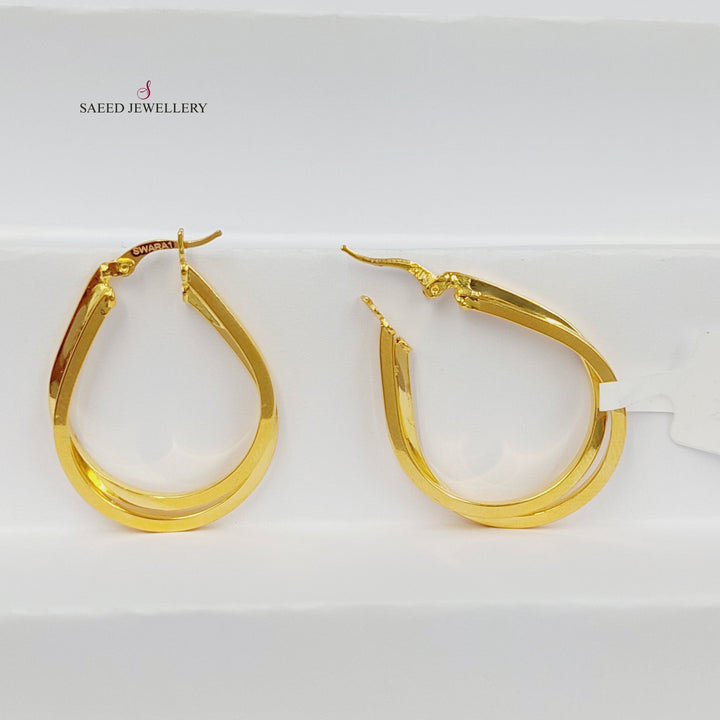 Hoop Earrings Made of 21K Gold by Saeed Jewelry 