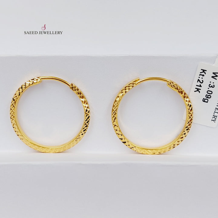 21K Gold Hoop Earrings by Saeed Jewelry - Image 1