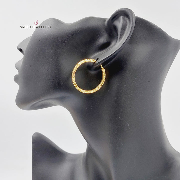 21K Gold Hoop Earrings by Saeed Jewelry - Image 4