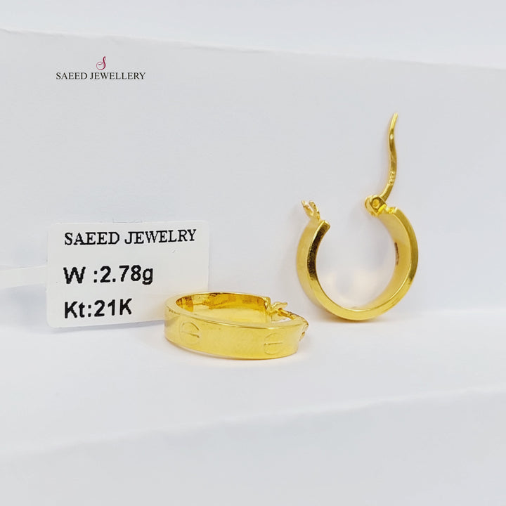 21K Gold Hoop Earrings by Saeed Jewelry - Image 1