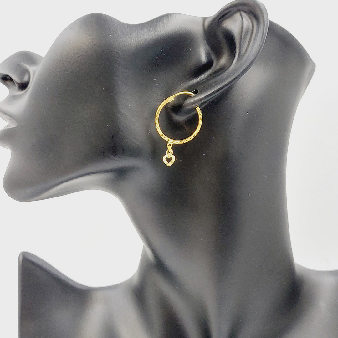 21K حلق ذبلة-مجوهرات الشيخ سعيد-Saeed Jewelry 