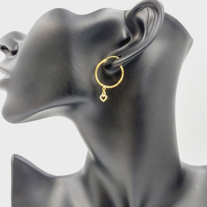 21K حلق ذبلة-مجوهرات الشيخ سعيد-Saeed Jewelry 