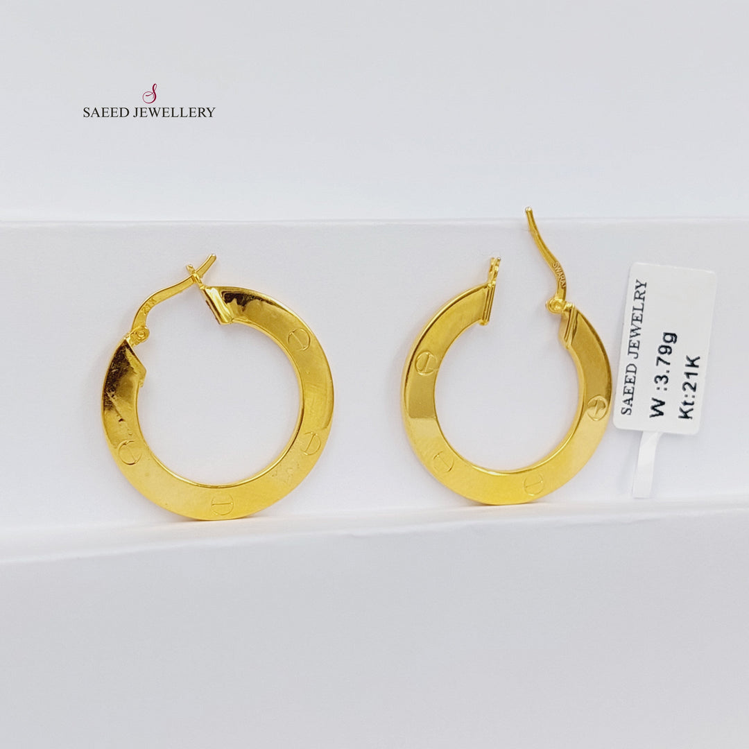 21K Gold Hoop Earrings by Saeed Jewelry - Image 1