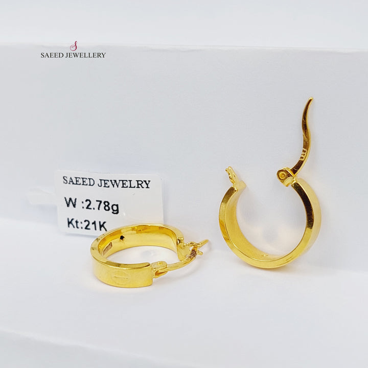 21K Gold Hoop Earrings by Saeed Jewelry - Image 2