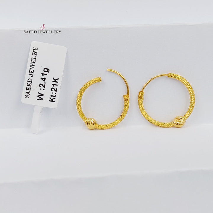 21K Gold Hoop Earrings by Saeed Jewelry - Image 2