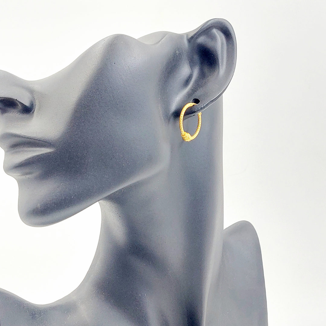 21K حلق ذبلة-مجوهرات الشيخ سعيد-Saeed Jewelry 
