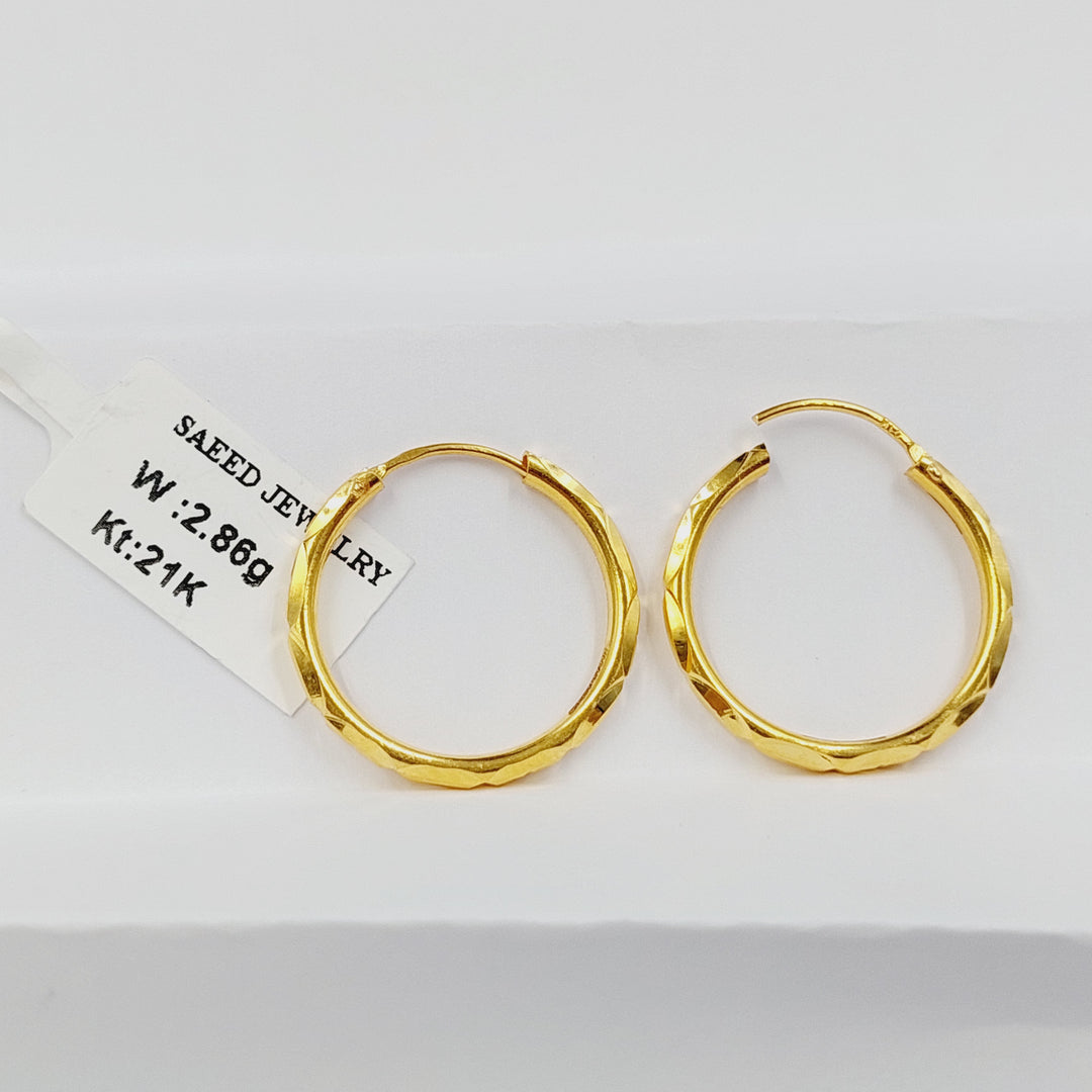 21K حلق ذبلة-مجوهرات الشيخ سعيد-Saeed Jewelry 