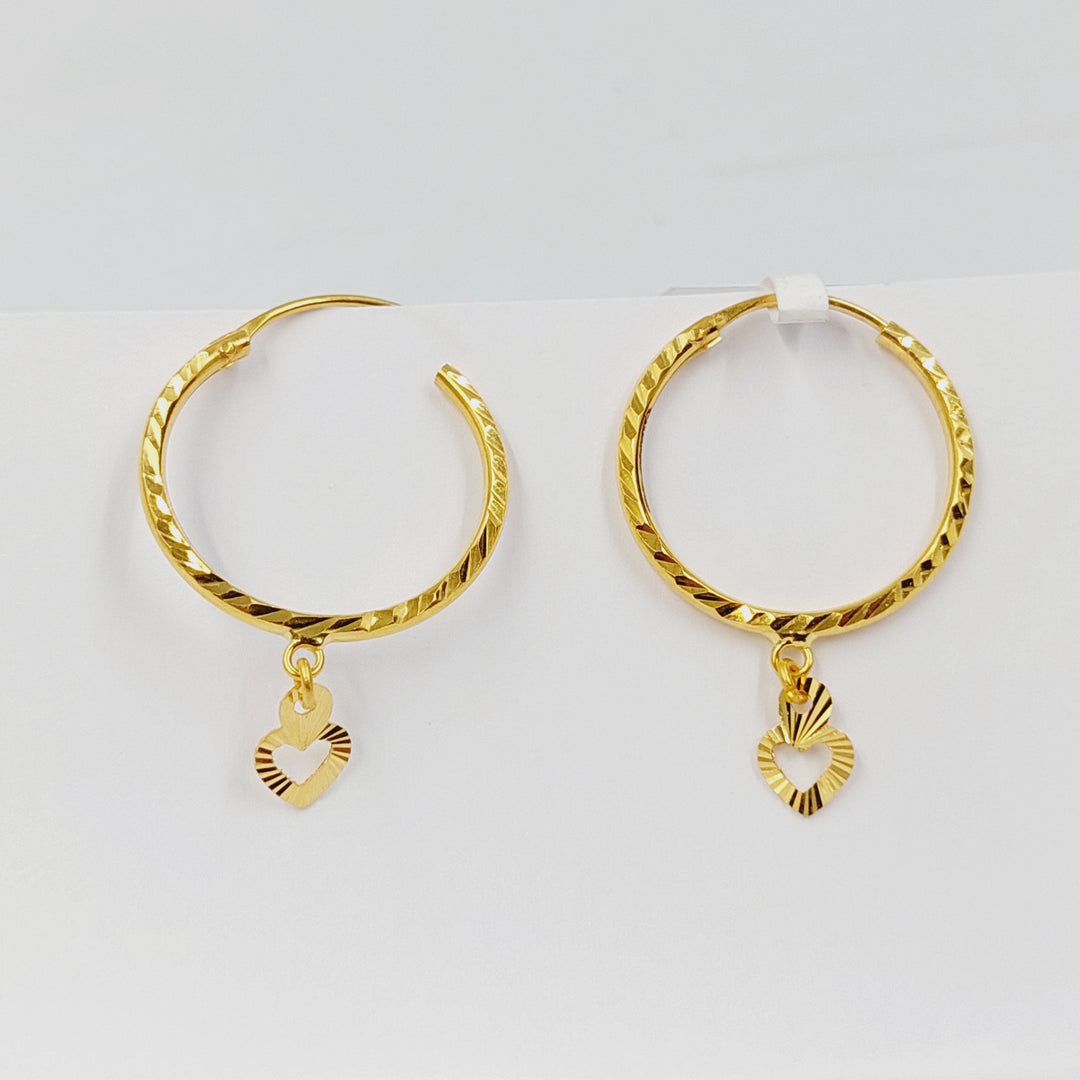 21K حلق ذبلة-مجوهرات الشيخ سعيد-Saeed Jewelry 