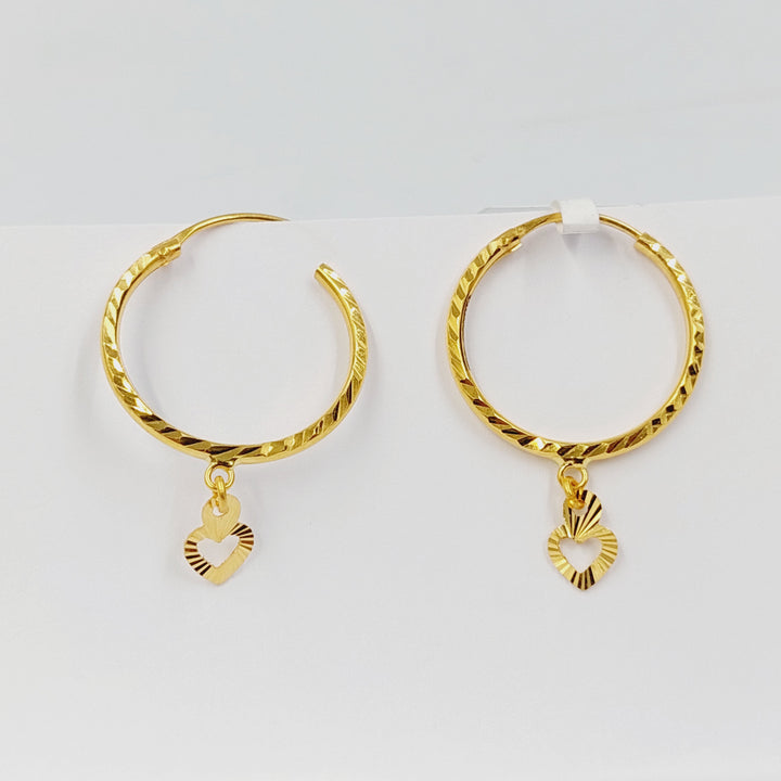 21K حلق ذبلة-مجوهرات الشيخ سعيد-Saeed Jewelry 