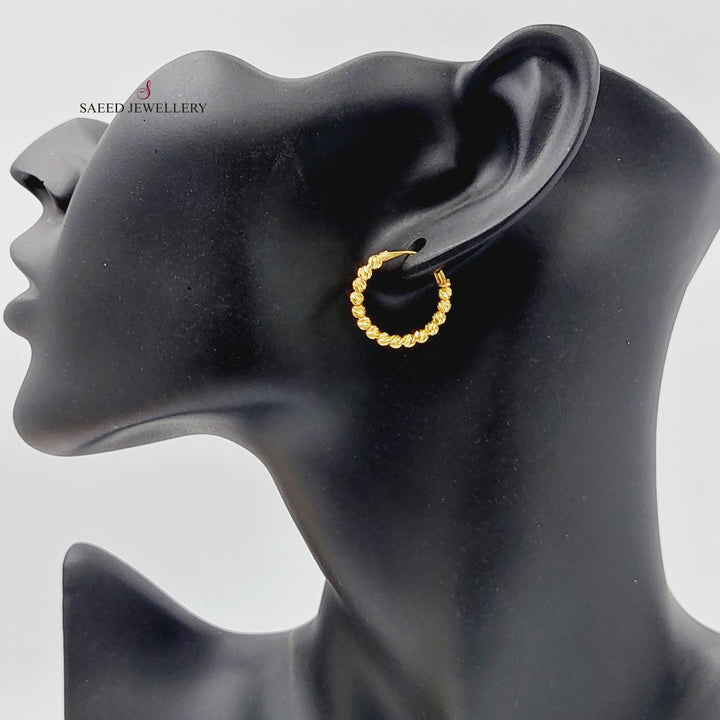 21K Gold Hoop Earrings by Saeed Jewelry - Image 4