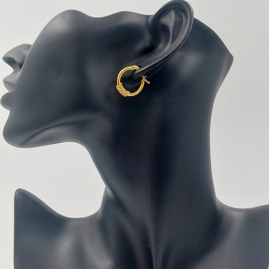 21K حلق ذبلة-مجوهرات الشيخ سعيد-Saeed Jewelry 