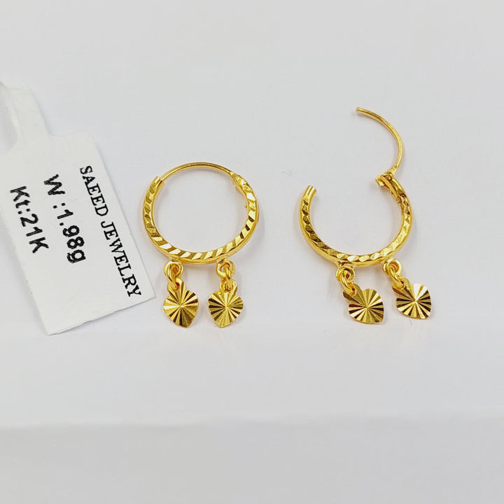21K حلق ذبلة-مجوهرات الشيخ سعيد-Saeed Jewelry 