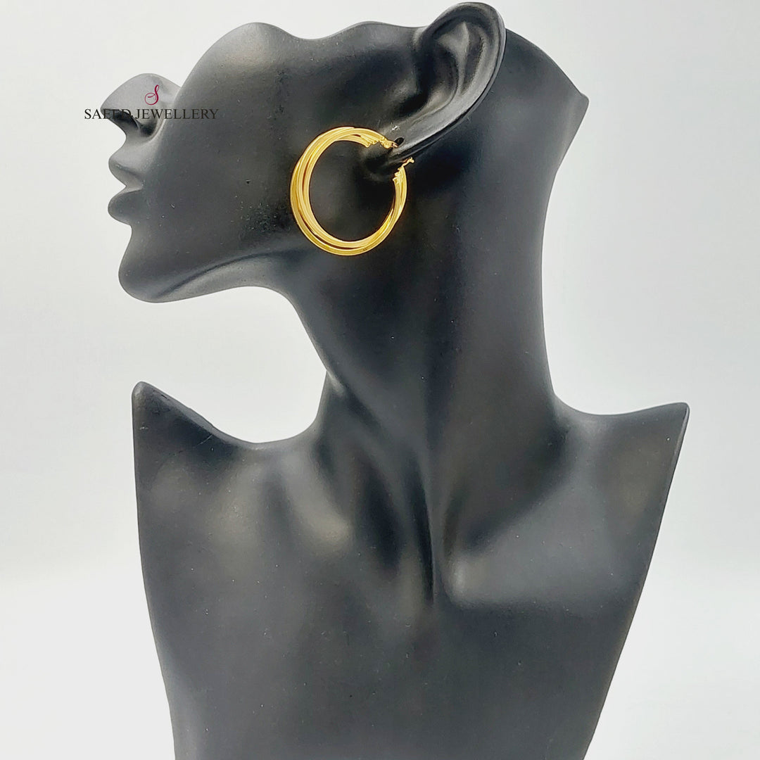 Hoop Earrings Made of 21K Gold by Saeed Jewelry 