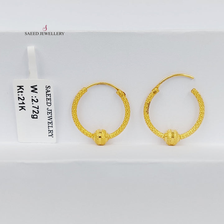 21K Gold Hoop Earrings by Saeed Jewelry - Image 1