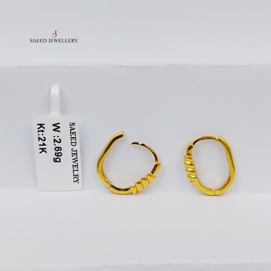 21K Gold Hoop Earrings by Saeed Jewelry - Image 1