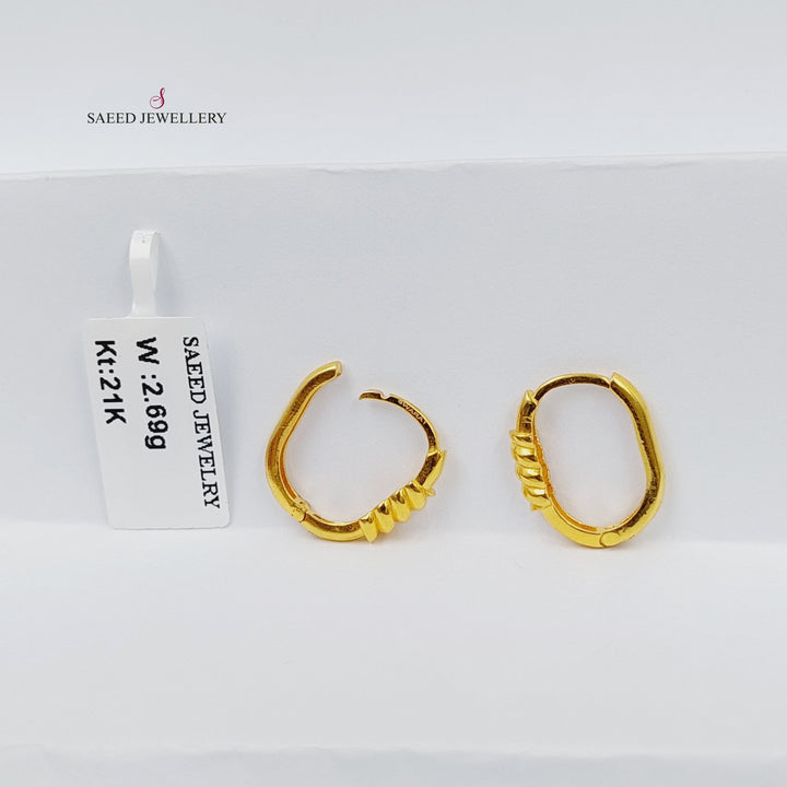 21K Gold Hoop Earrings by Saeed Jewelry - Image 3