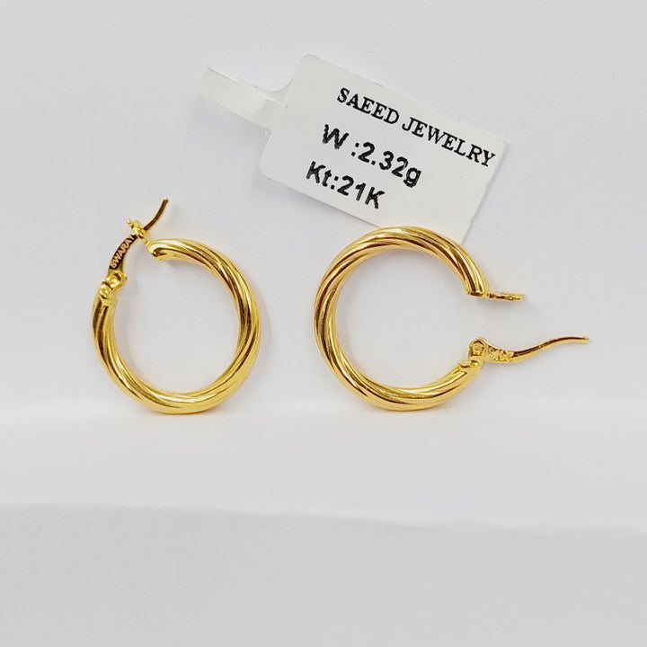 21K حلق ذبلة-مجوهرات الشيخ سعيد-Saeed Jewelry 