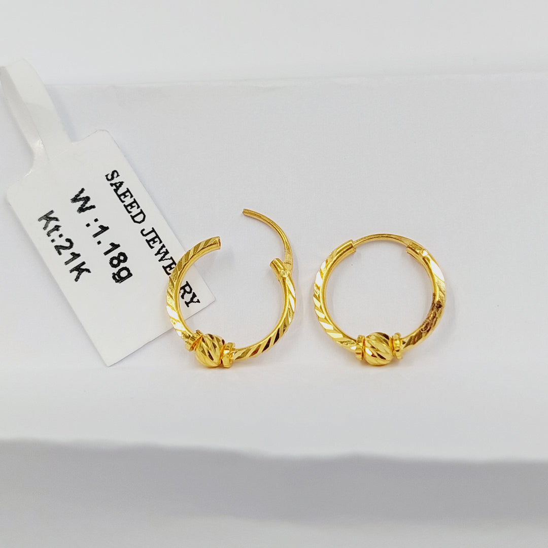21K حلق ذبلة-مجوهرات الشيخ سعيد-Saeed Jewelry 