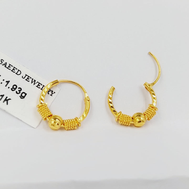 21K حلق ذبلة-مجوهرات الشيخ سعيد-Saeed Jewelry 