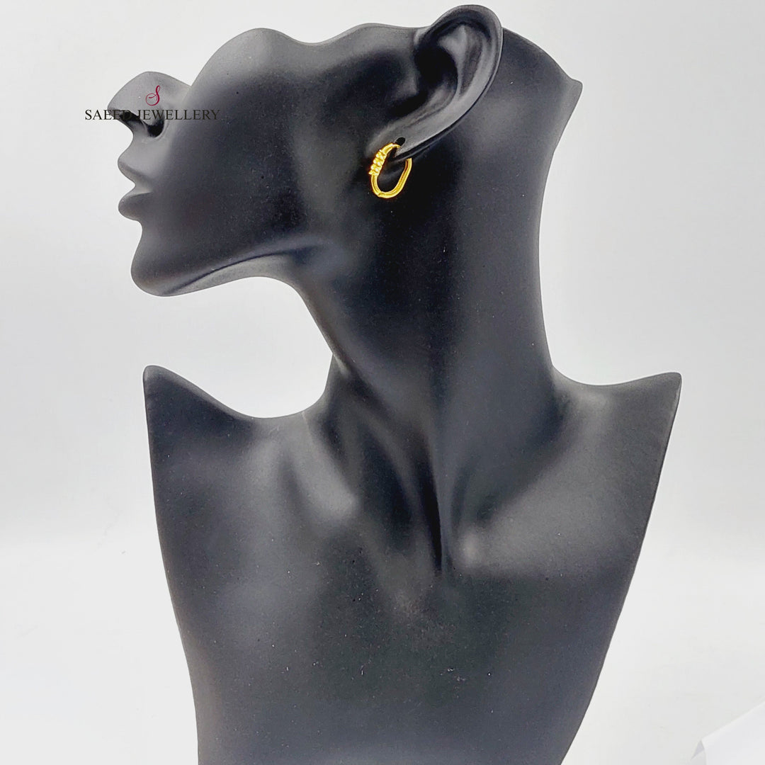 21K Gold Hoop Earrings by Saeed Jewelry - Image 5