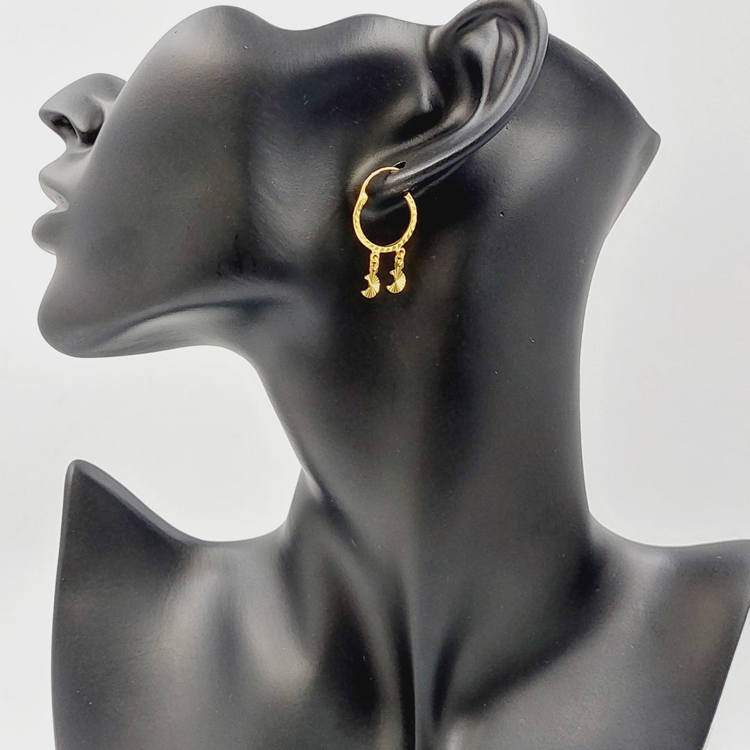 21K حلق ذبلة-مجوهرات الشيخ سعيد-Saeed Jewelry 