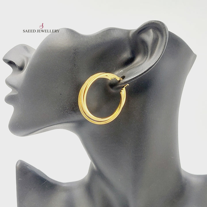 Hoop Earrings Made of 21K Gold by Saeed Jewelry 