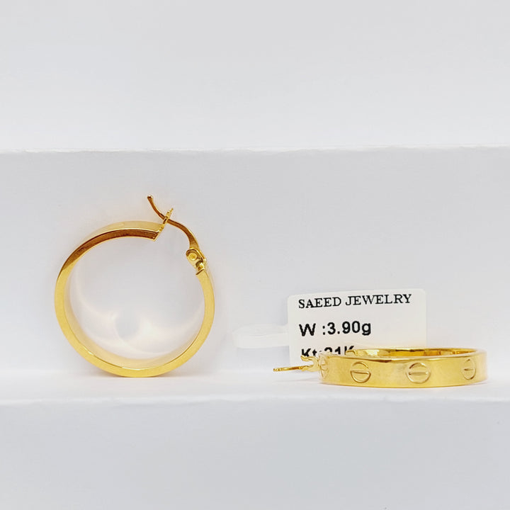 21K Gold Hoop Earrings by Saeed Jewelry - Image 1