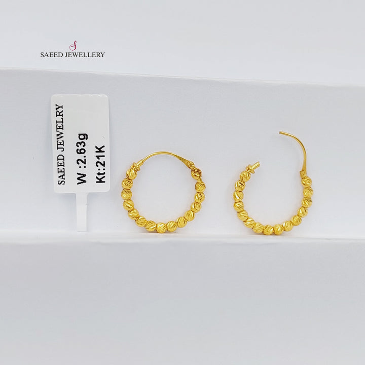 21K Gold Hoop Earrings by Saeed Jewelry - Image 3