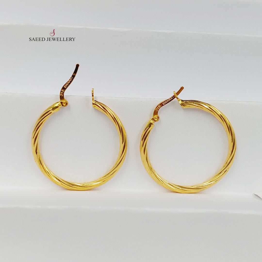 Hoop Earrings Made of 21K Gold by Saeed Jewelry 