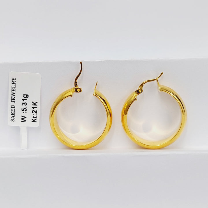 21K Gold Hoop Earrings by Saeed Jewelry - Image 5