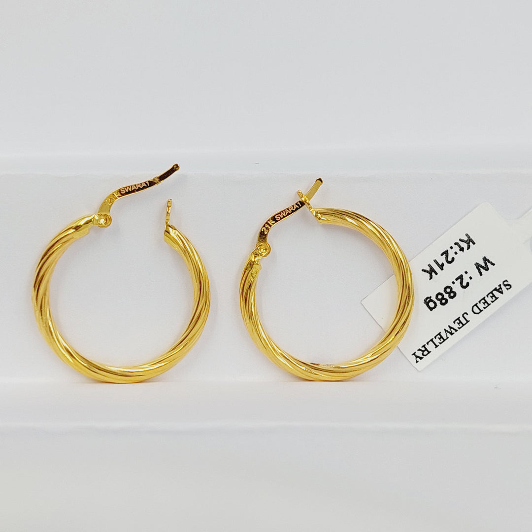 21K حلق ذبلة-مجوهرات الشيخ سعيد-Saeed Jewelry 