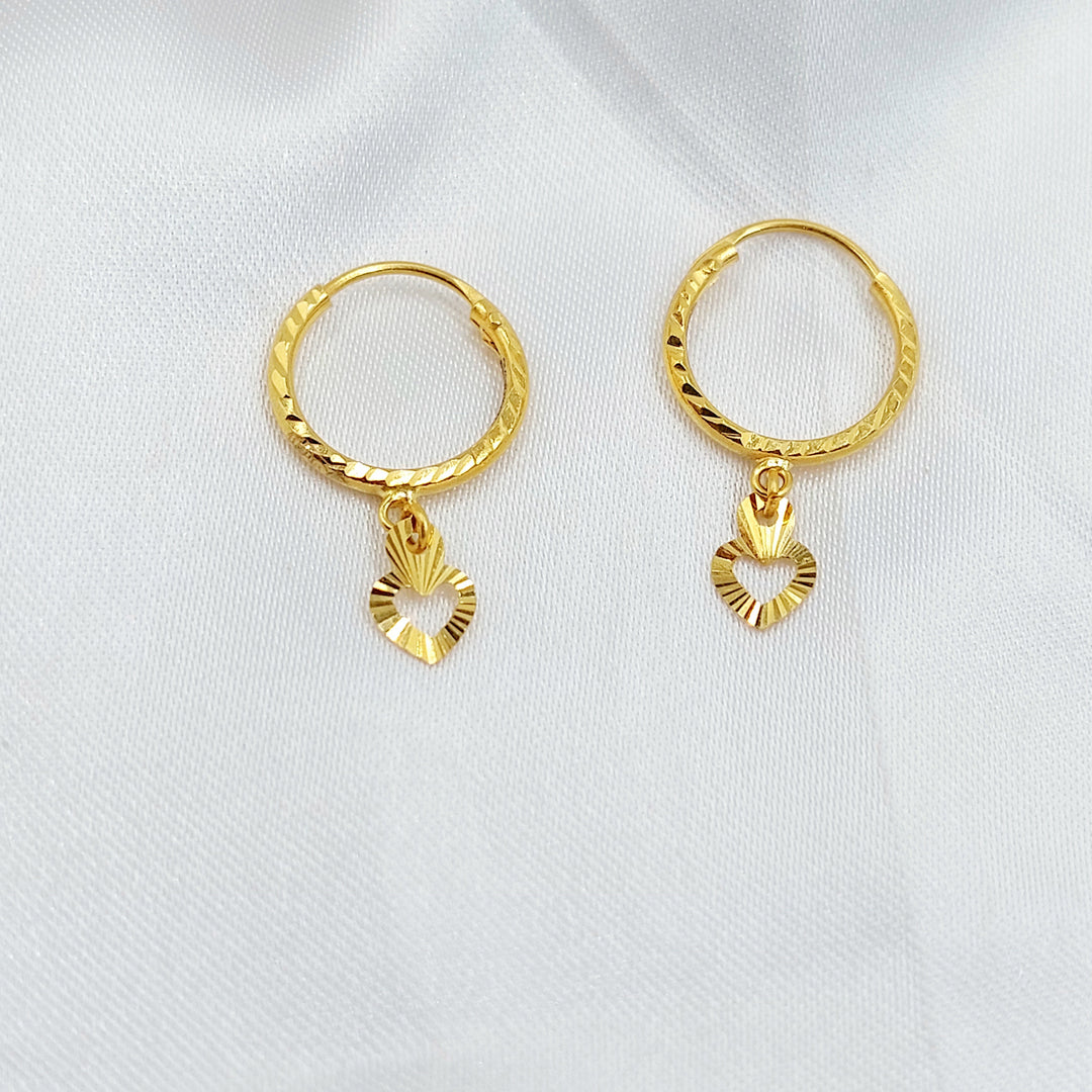 21K حلق ذبلة-مجوهرات الشيخ سعيد-Saeed Jewelry 