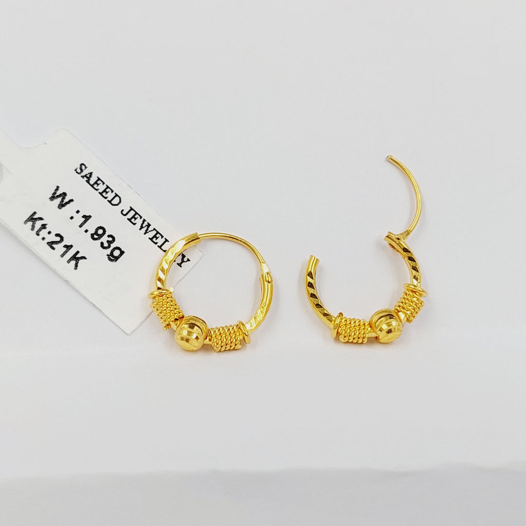 21K حلق ذبلة-مجوهرات الشيخ سعيد-Saeed Jewelry 