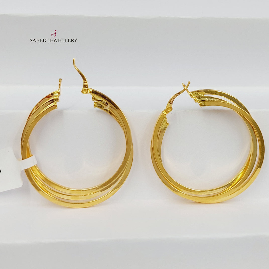 Hoop Earrings Made of 21K Gold by Saeed Jewelry 