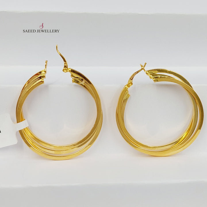 Hoop Earrings Made of 21K Gold by Saeed Jewelry 
