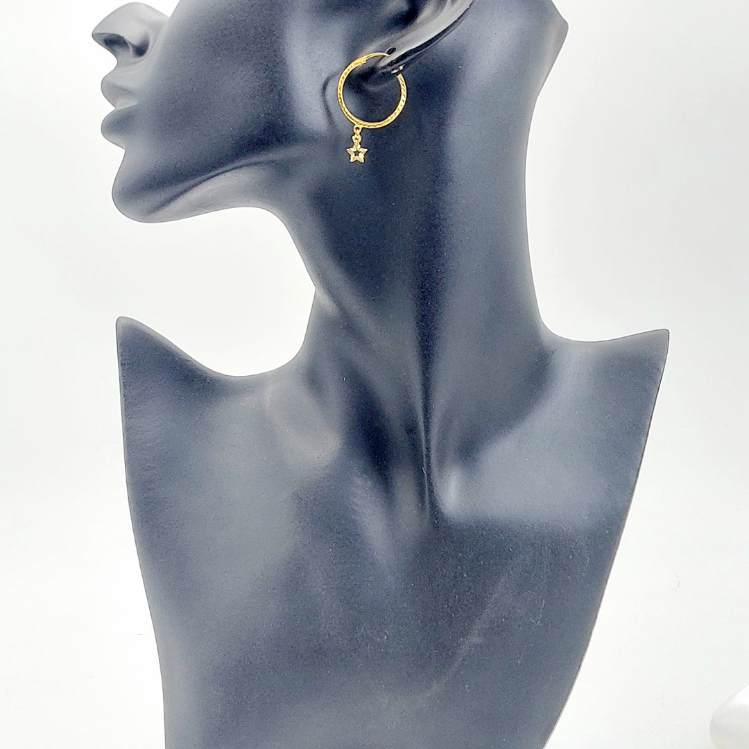 21K حلق ذبلة-مجوهرات الشيخ سعيد-Saeed Jewelry 