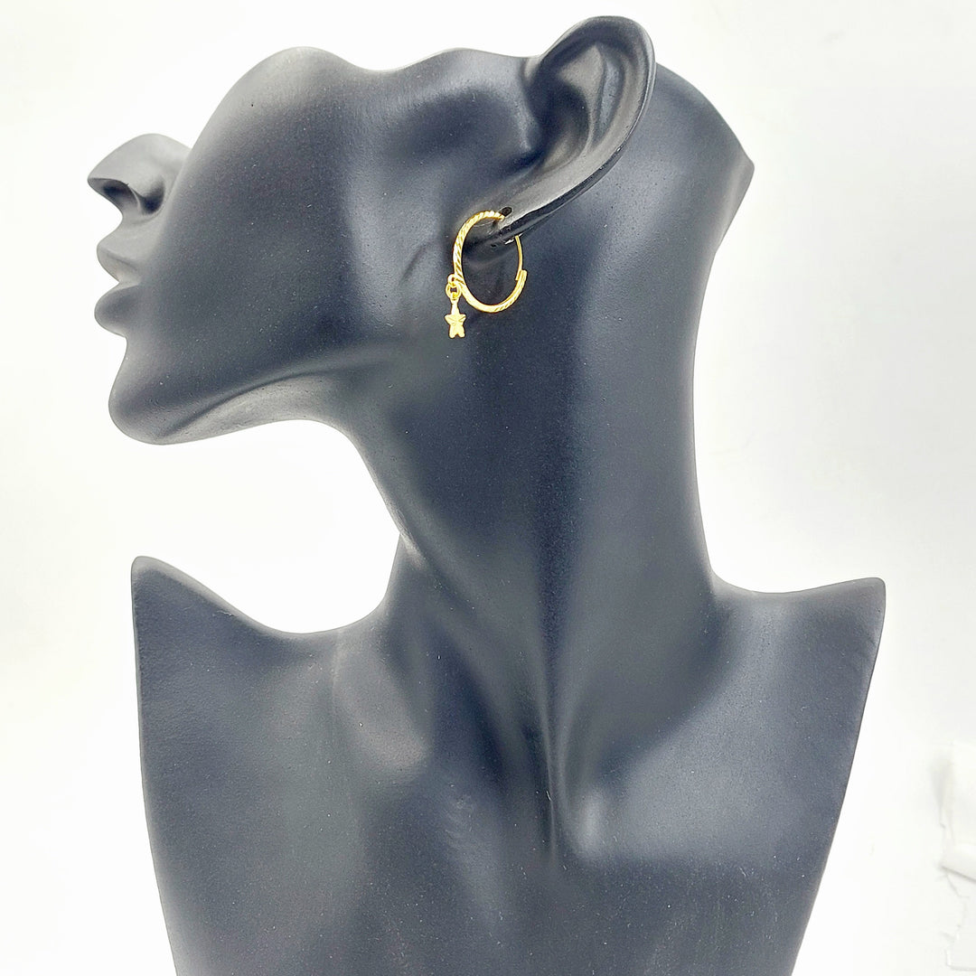 21K حلق ذبلة-مجوهرات الشيخ سعيد-Saeed Jewelry 