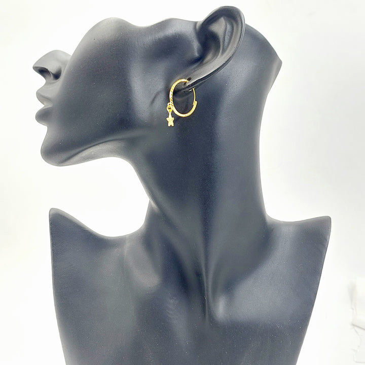 21K حلق ذبلة-مجوهرات الشيخ سعيد-Saeed Jewelry 