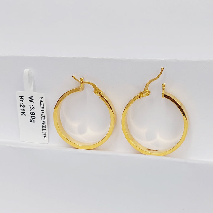 21K Gold Hoop Earrings by Saeed Jewelry - Image 2