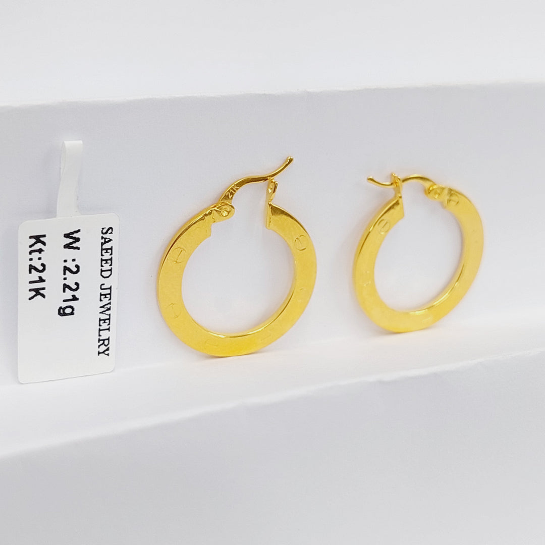 21K Gold Hoop Earrings by Saeed Jewelry - Image 4