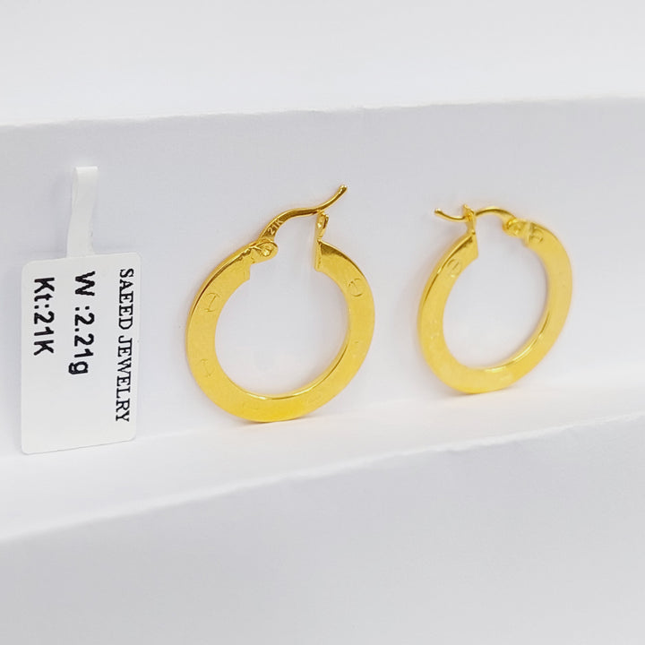 21K Gold Hoop Earrings by Saeed Jewelry - Image 4