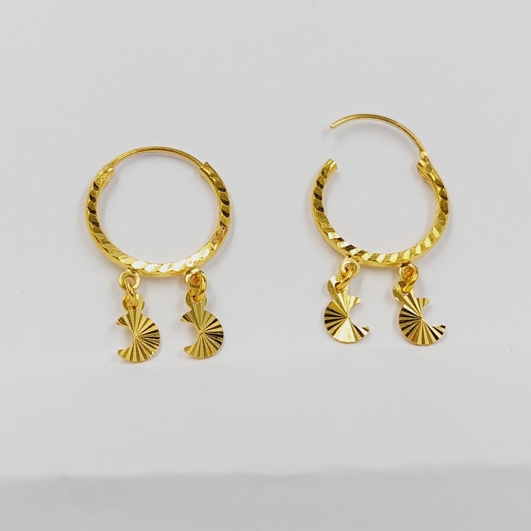 21K حلق ذبلة-مجوهرات الشيخ سعيد-Saeed Jewelry 