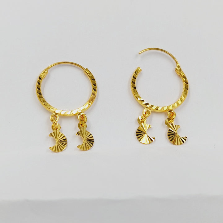 21K حلق ذبلة-مجوهرات الشيخ سعيد-Saeed Jewelry 