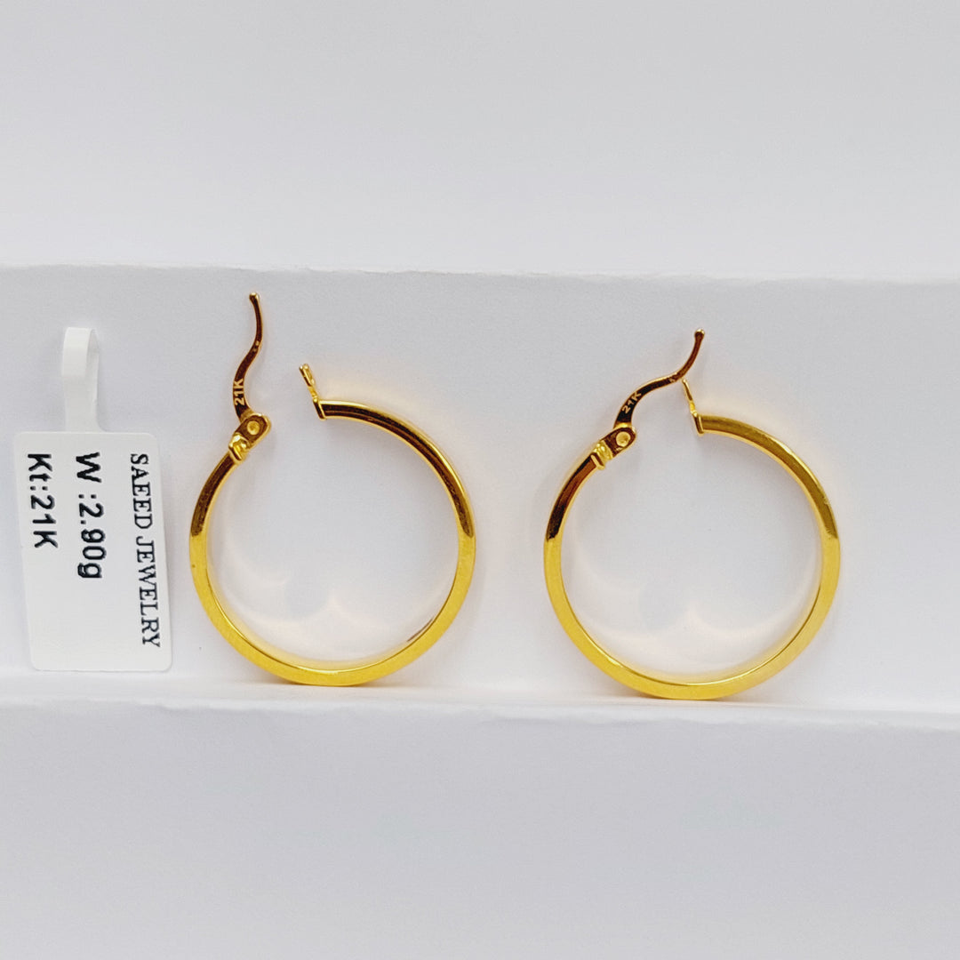 21K Gold Hoop Earrings by Saeed Jewelry - Image 4